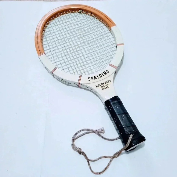 Spalding Match Play Paddle Racket 9 1/2" x 7 1/2" Face 17 1/2" Top to Bottom - Picture 2 of 2